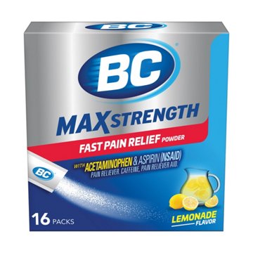BC Max Strength Pain Relief Powder - Lemonade, 16 ct