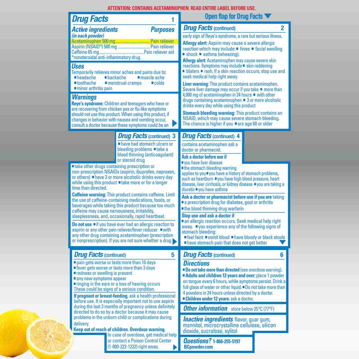 BC Max Strength Pain Relief Powder - Lemonade; image 2 of 4