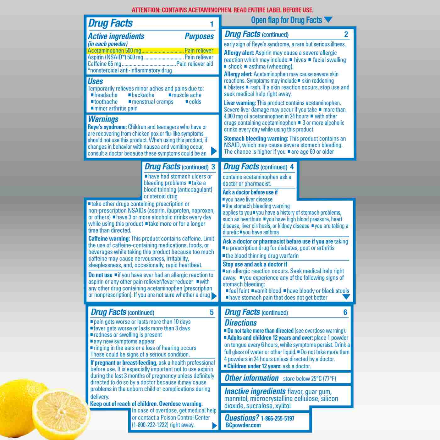 BC Max Strength Pain Relief Powder - Lemonade; image 3 of 5