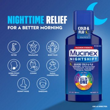 Mucinex Fast-Max Cold & Flu and Nightshift Severe Cold & Flu, 2 ct