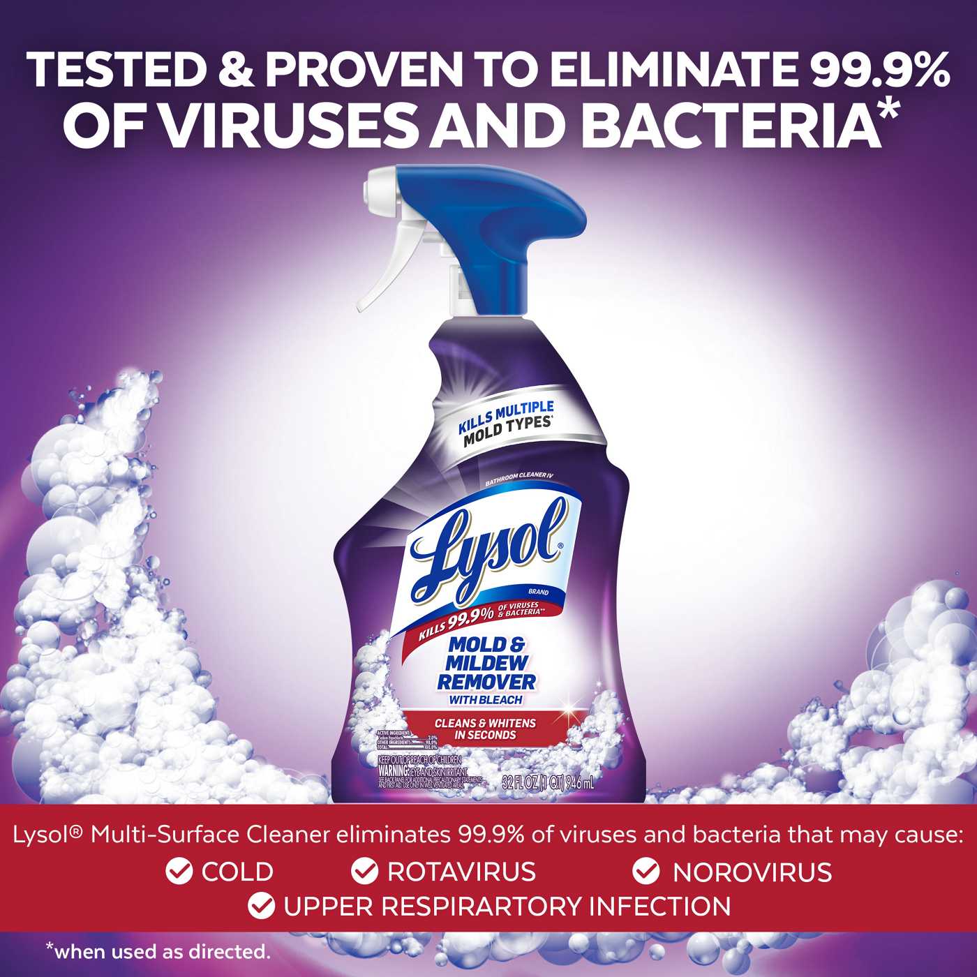 Lysol Mold & Mildew Remover with Bleach Cleaner Spray; image 2 of 3