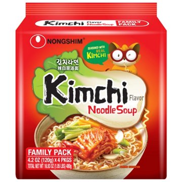 Nongshim Kimchi Noodle Soup Family Pack, 4 ct