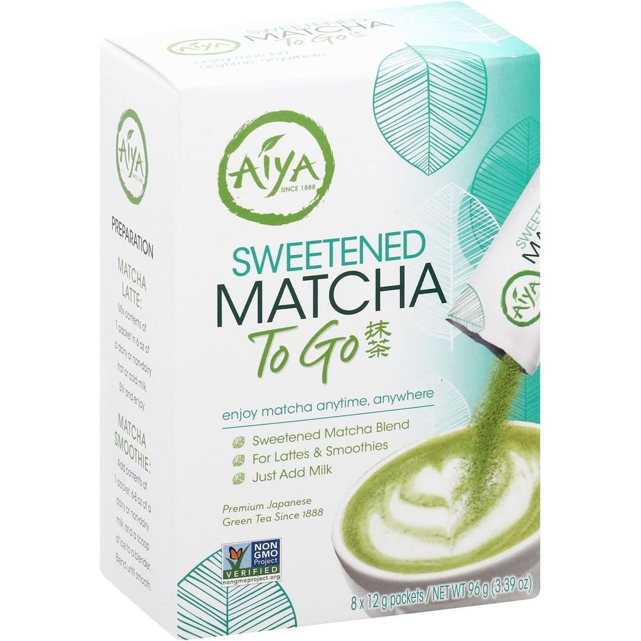 Aiya Sweetened Matcha To Go Packets, 6 ct