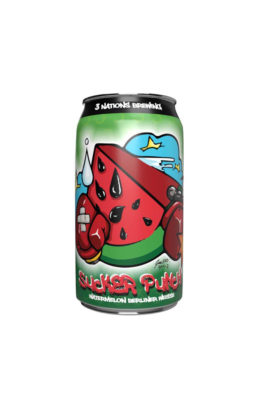 3 Nations Brewing Sucker Punch 6 Watermelon Wiesse Beer 12 oz Cans; image 2 of 2