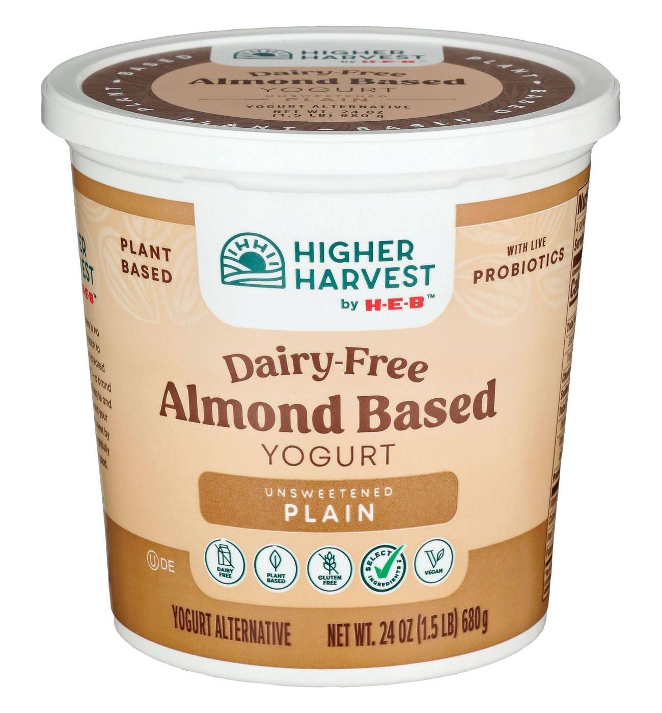 Higher Harvest by H-E-B Dairy-Free Almond-Based Yogurt – Unsweetened Plain