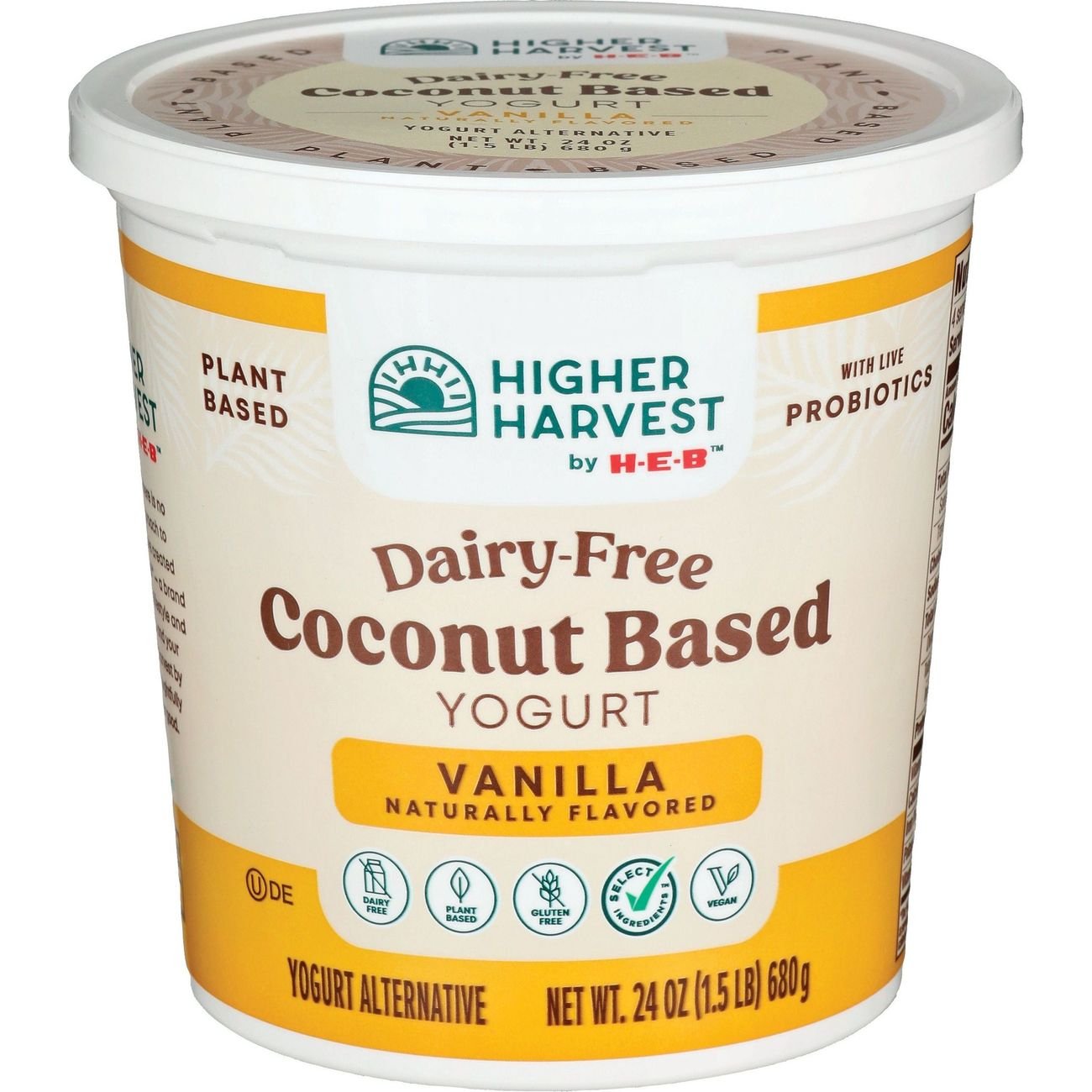 Higher Harvest by H-E-B Dairy Free Coconut-Based Yogurt – Vanilla, 24 oz