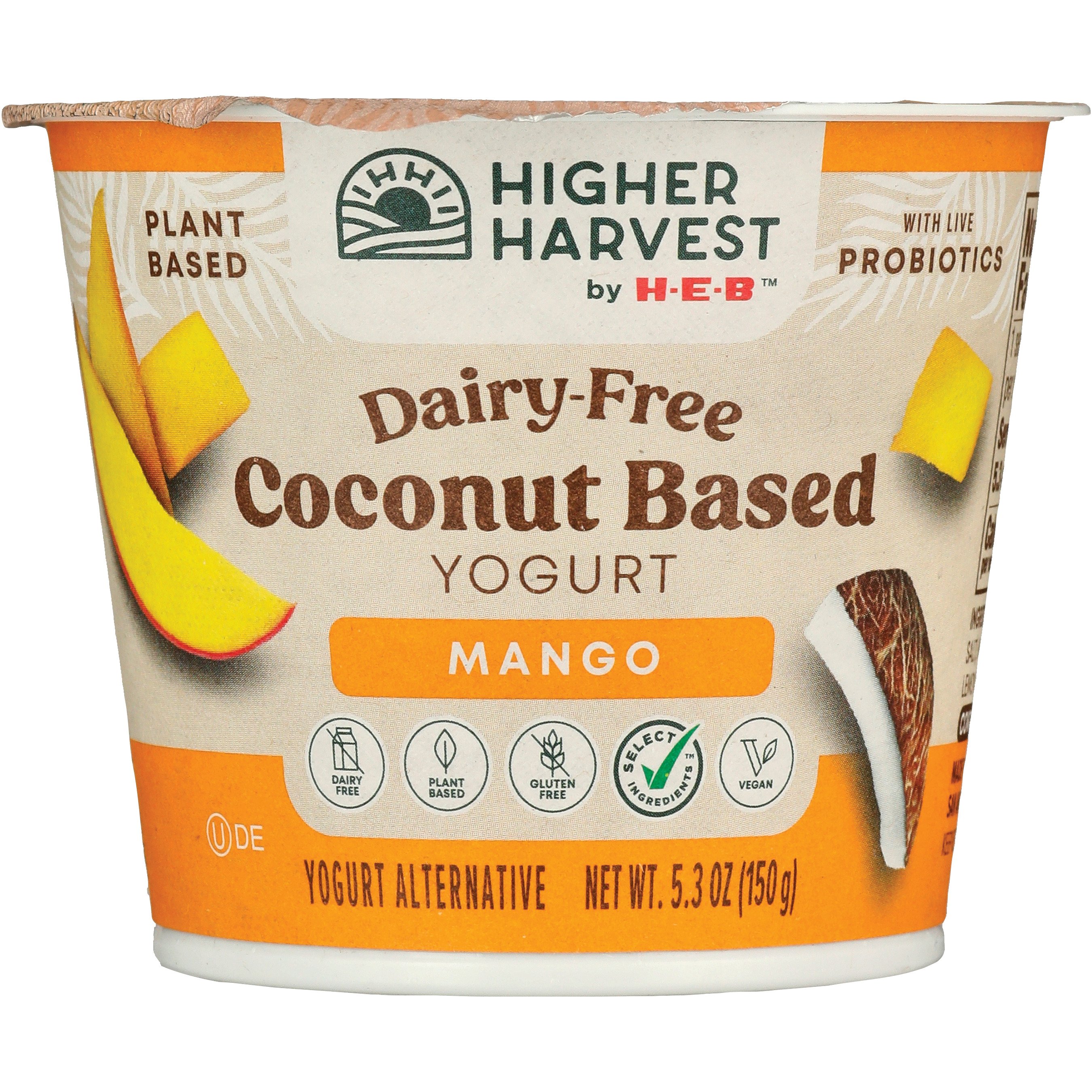 Higher Harvest By H-E-B Dairy-Free Coconut-Based Yogurt – Mango - Shop ...