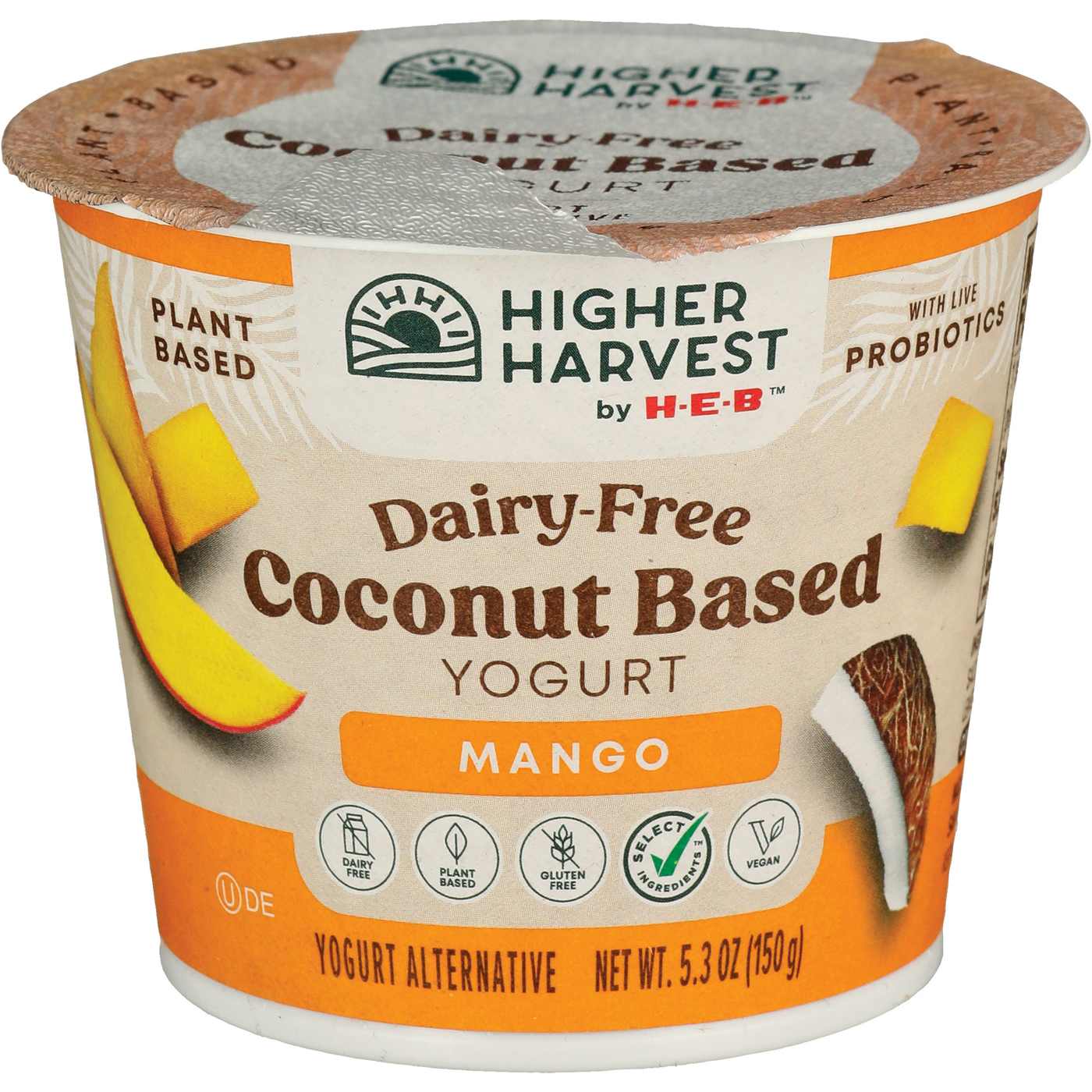 Higher Harvest by H-E-B Dairy-Free Coconut-Based Yogurt – Mango; image 3 of 3