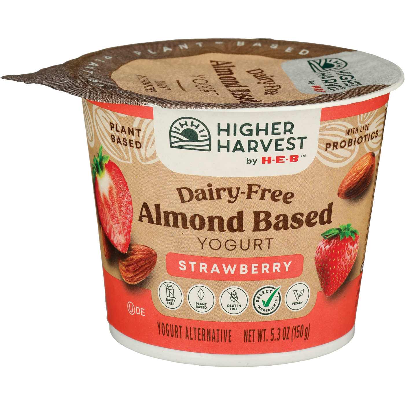 Higher Harvest by H-E-B Dairy-Free Almond-Based Yogurt – Strawberry; image 2 of 3