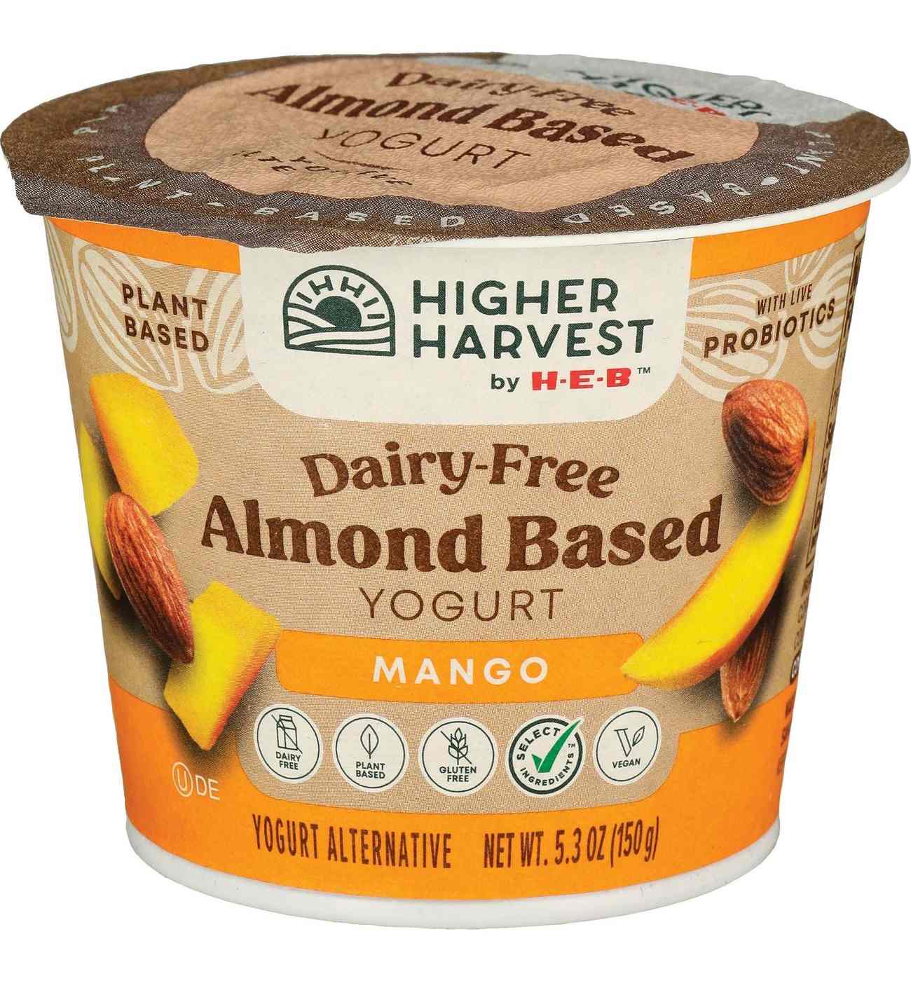 Higher Harvest by H-E-B Dairy Free Almond-Based Yogurt – Mango; image 1 of 2