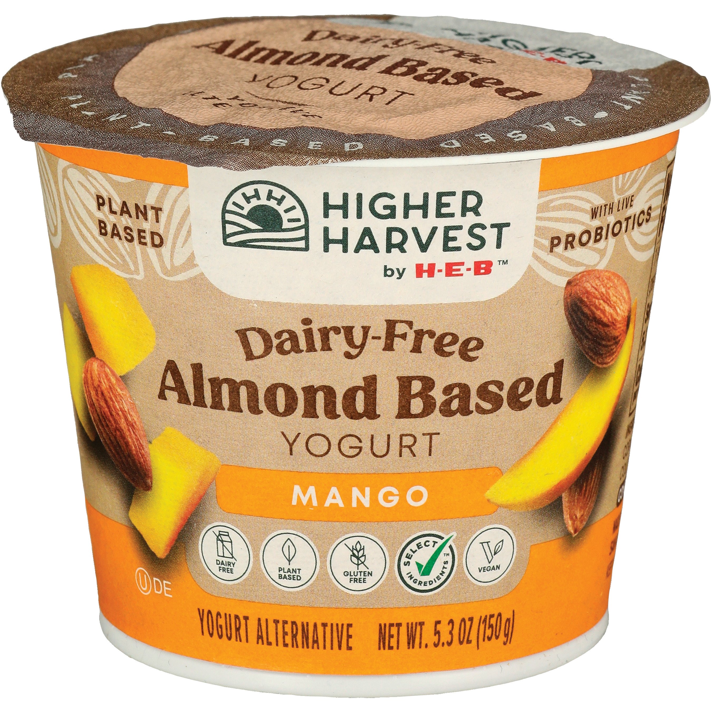 Higher Harvest By H-E-B Dairy-Free Almond-Based Yogurt – Mango - Shop ...