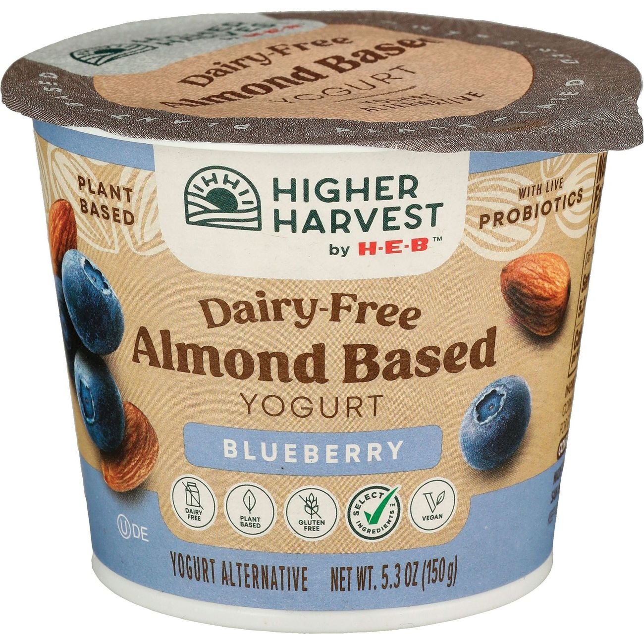 Higher Harvest by H-E-B Dairy Free Almond-Based Yogurt – Blueberry, 5.3 oz