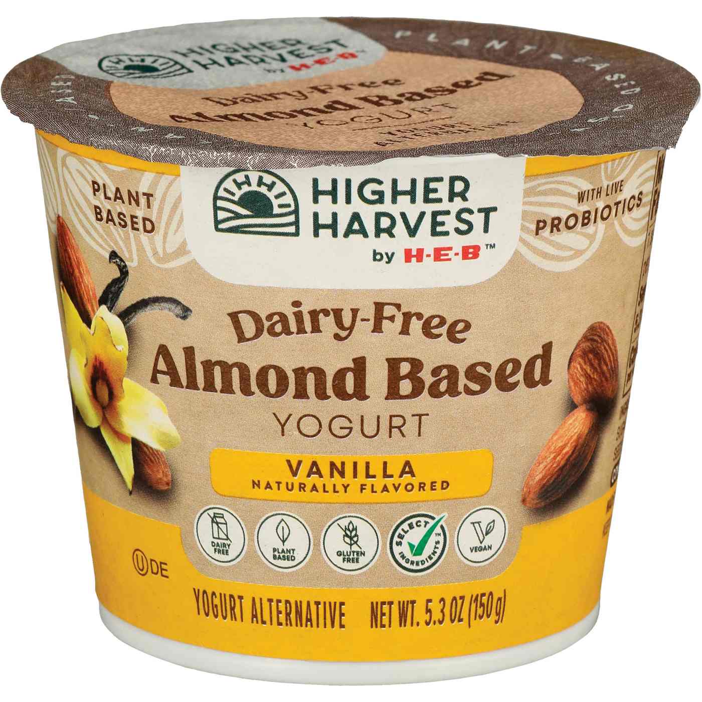 Higher Harvest by H-E-B Dairy-Free Almond-Based Yogurt – Vanilla; image 2 of 3