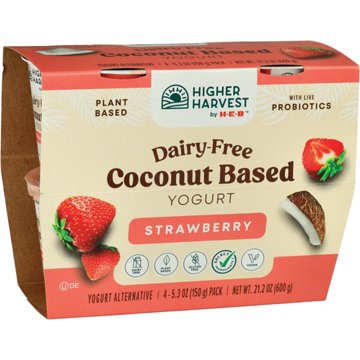 Higher Harvest by H-E-B Dairy Free Coconut-Based Yogurt – Strawberry
