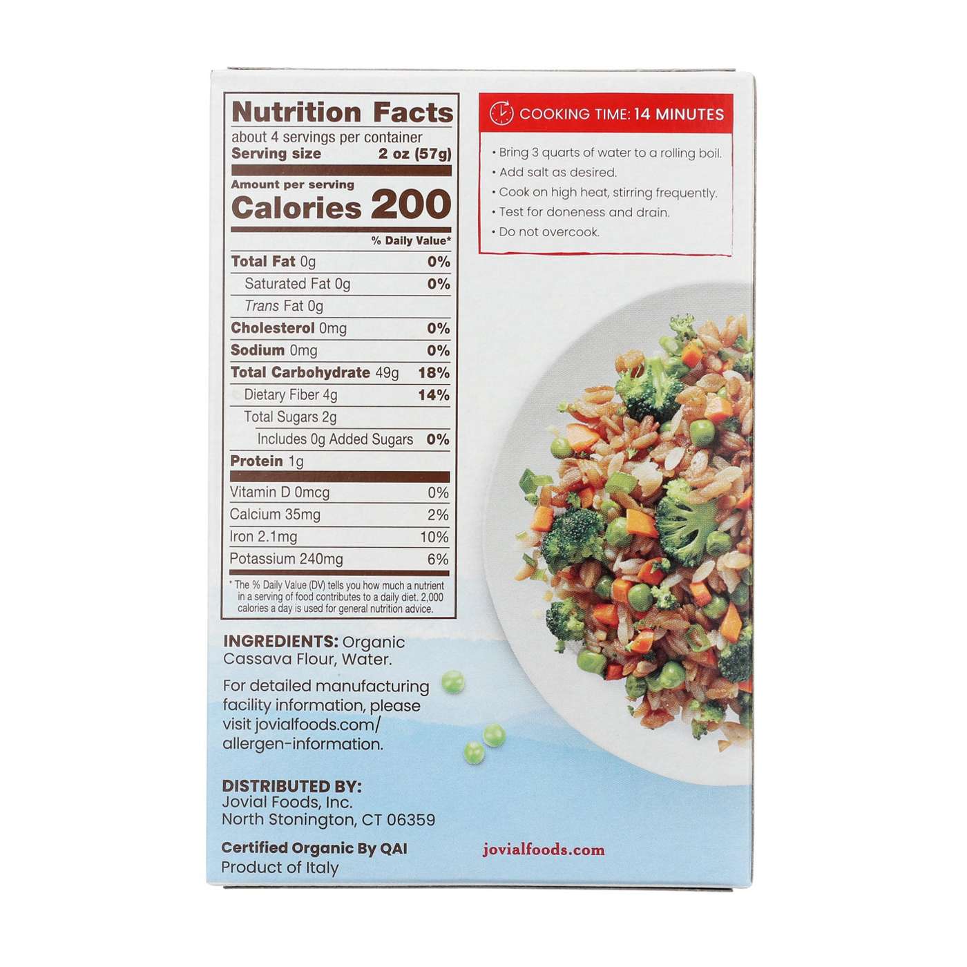 Jovial Gluten Free Cassava Orzo Shop Pasta at HEB