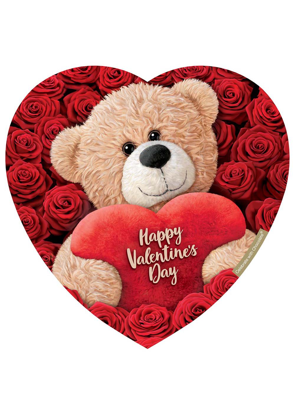 Elmer's Candy Assorted Chocolates Teddy Bear Valentine's Heart Gift Box; image 1 of 2