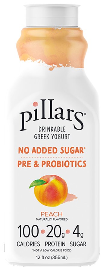 Pillars Peach Drinkable Greek Yogurt, 12 oz | Central Market