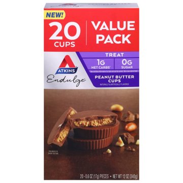 Atkins Endulge Peanut Butter Cup Treats - Value Pack, 20 ct