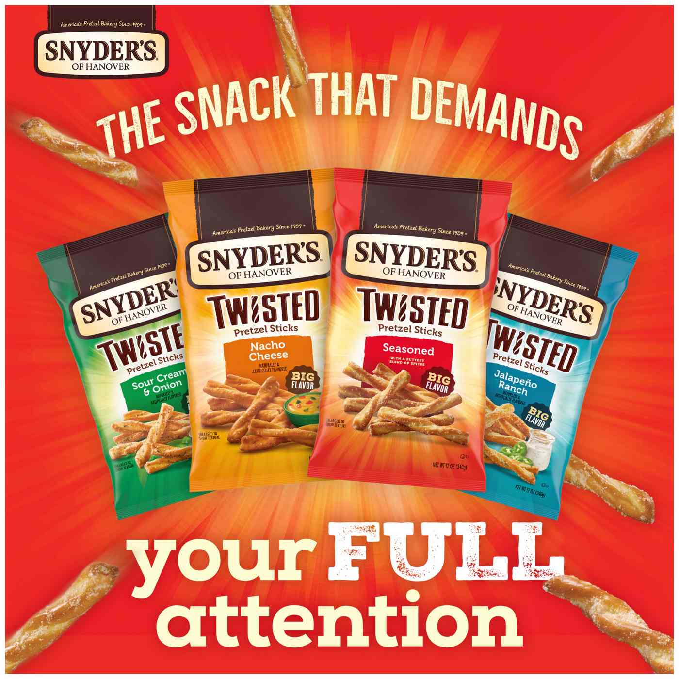 Snyder's of Hanover Seasoned Twisted Pretzel Sticks; image 8 of 10