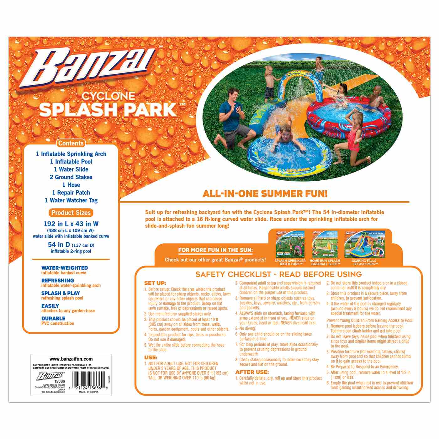 Banzai Cyclone Splash Water Park Set; image 2 of 9
