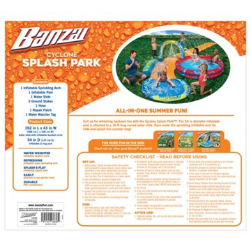 Banzai Cyclone Splash Water Park Set, 192" x 84" x 31"