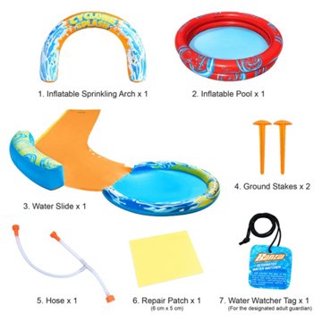 Banzai Cyclone Splash Water Park Set, 192" x 84" x 31"