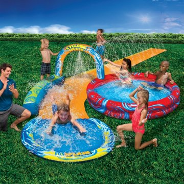 Banzai Cyclone Splash Water Park Set, 192" x 84" x 31"
