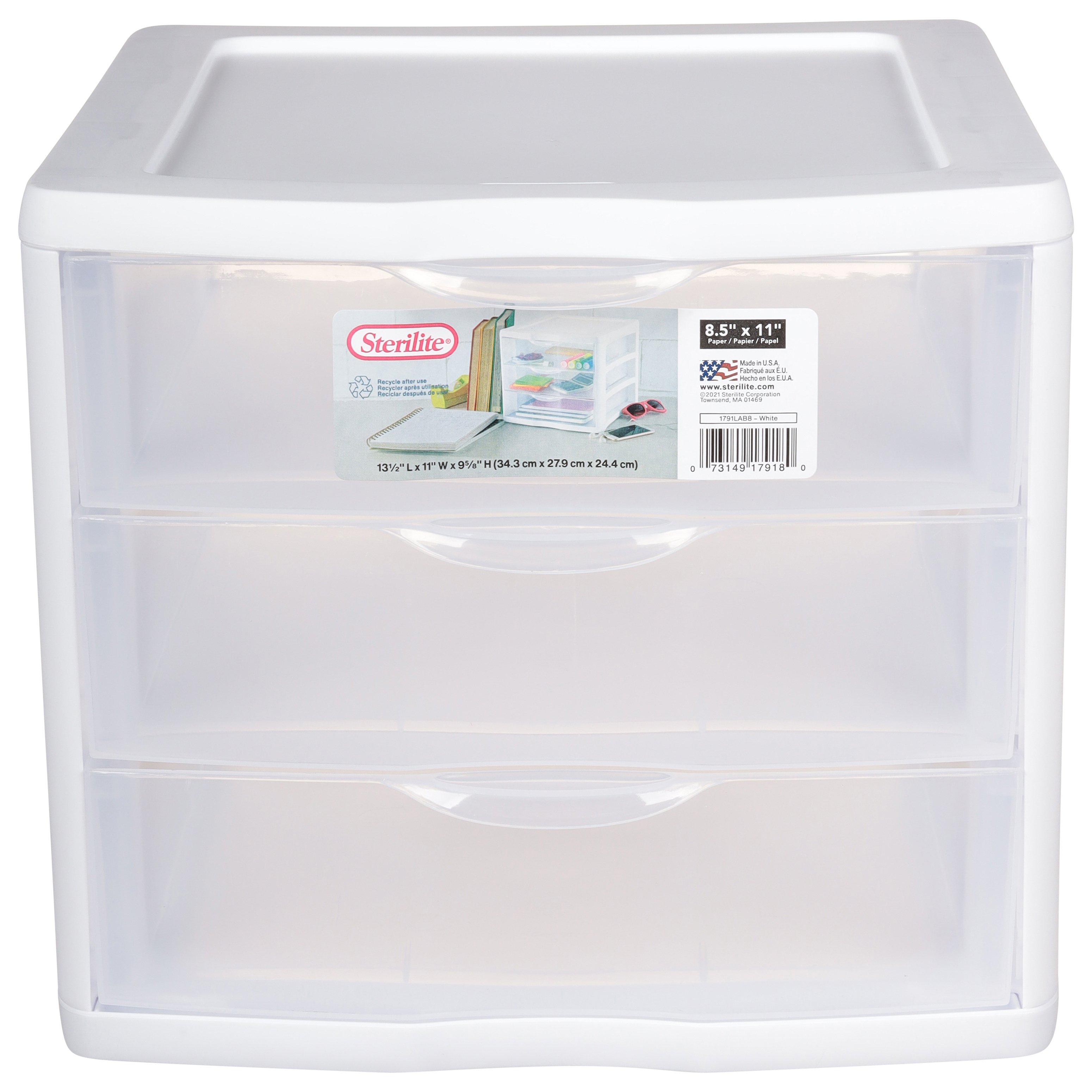 3 Drawer Plastic Bin  Drawer unit, Storage drawers, Sterilite