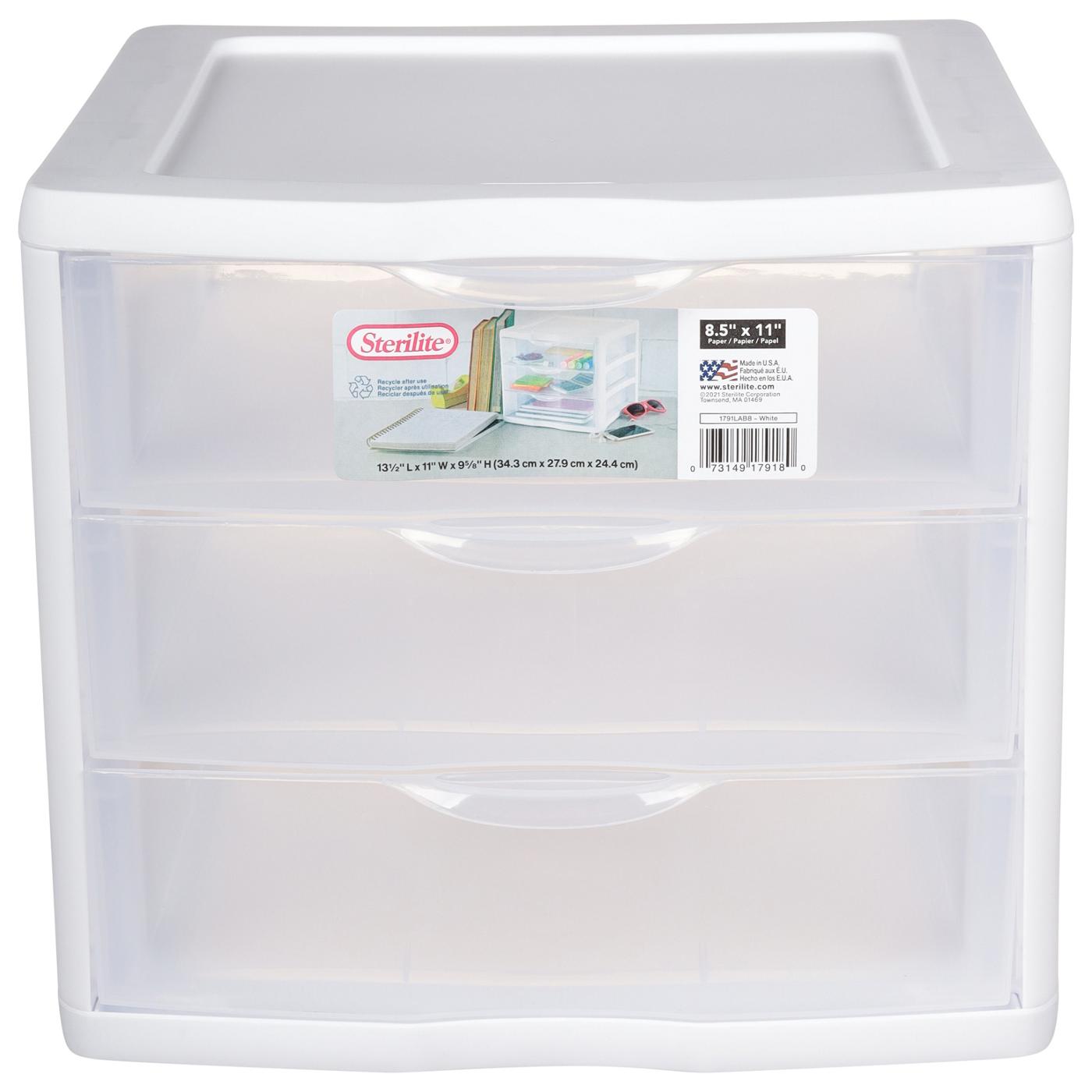 Sterilite 3-Drawer Storage Unit - White; image 1 of 2