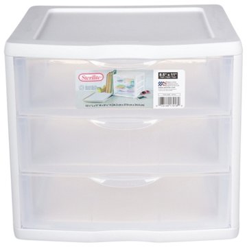 Sterilite 3-Drawer Storage Unit - White, 13.5" x 11" x 9.63"