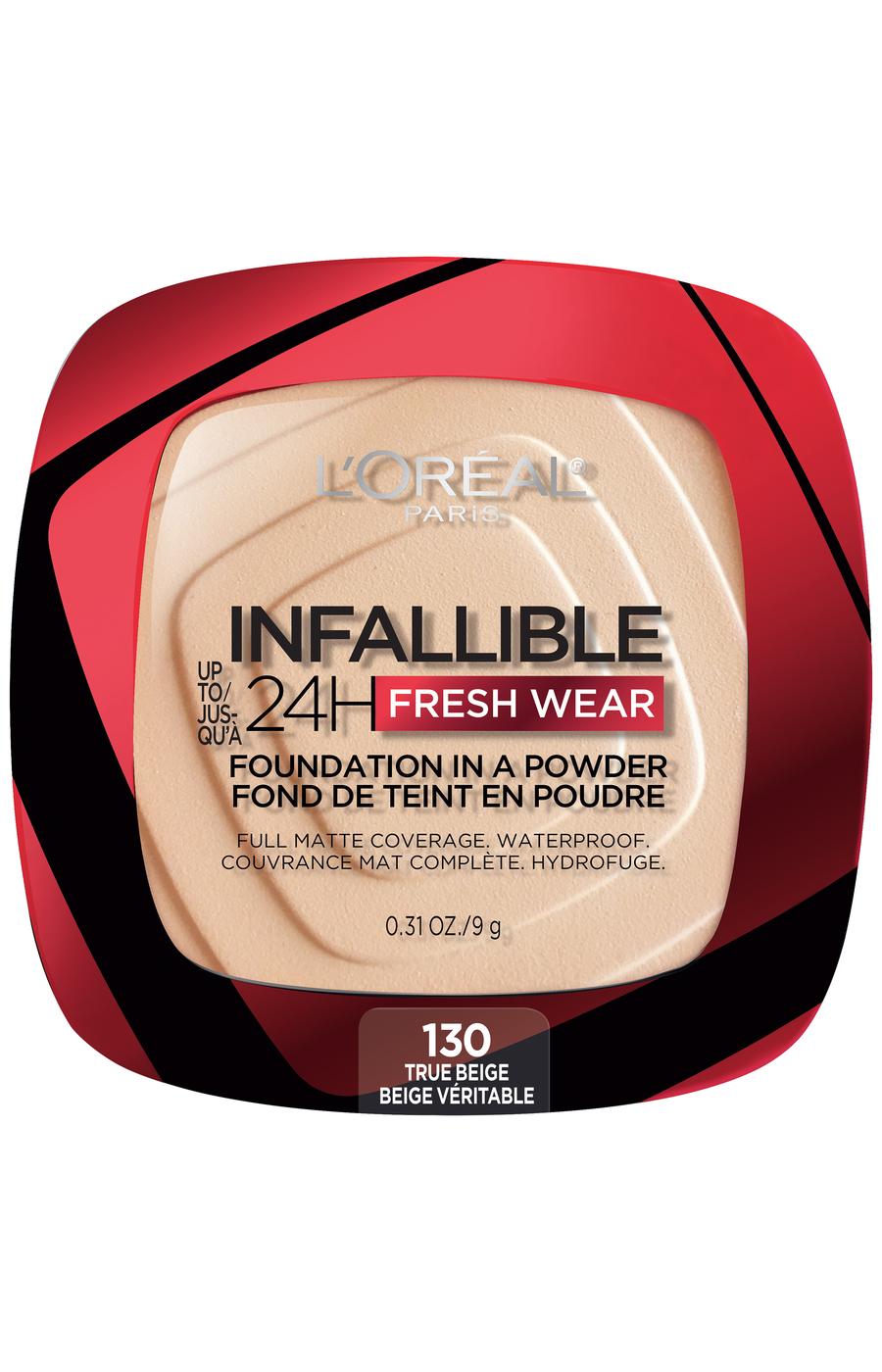 L'Oréal Paris Infallible Up to 24H Fresh Wear Foundation in a Powder True Beige; image 1 of 4