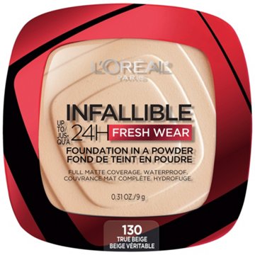 L'Oréal Paris Infallible Up to 24H Fresh Wear Foundation in a Powder True Beige, 0.31 oz