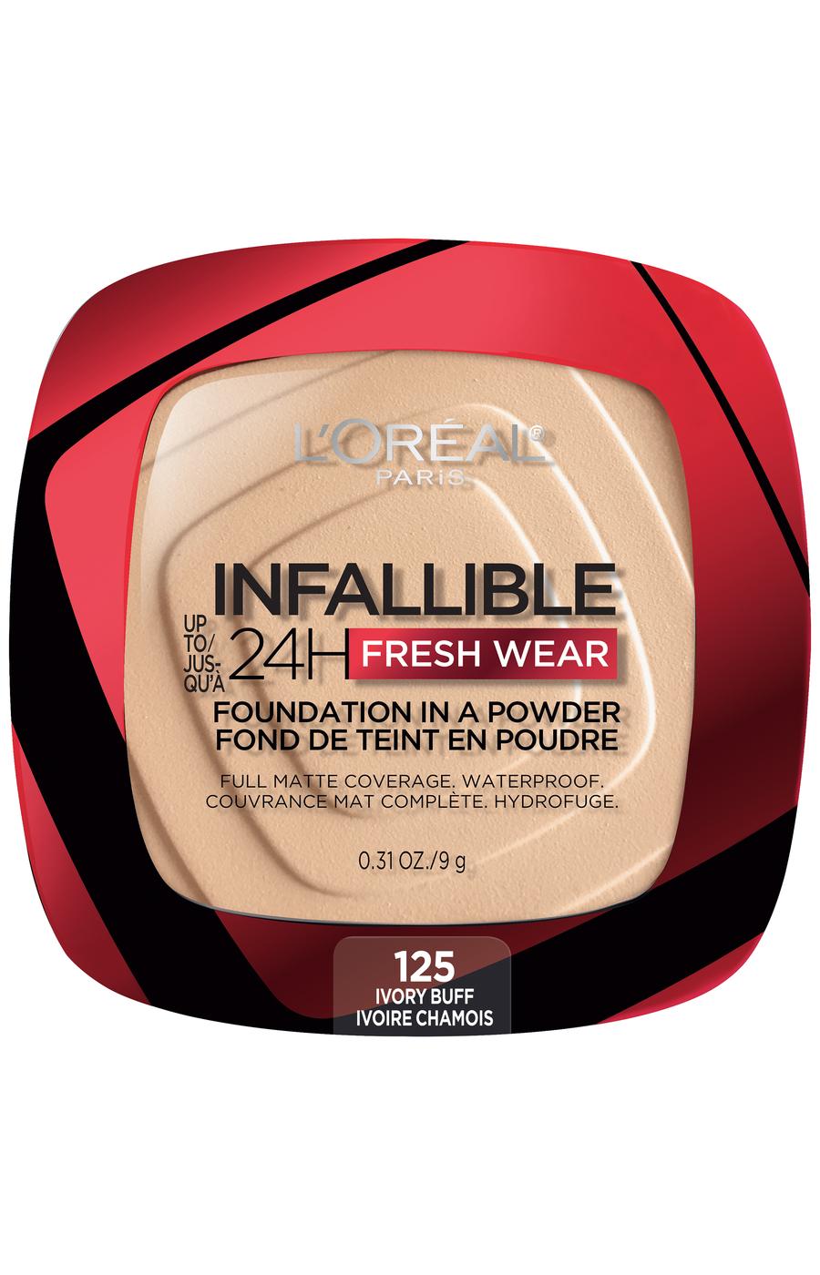 L'Oréal Paris Infallible Up to 24H Fresh Wear Foundation in a Powder Ivory Buff; image 1 of 4