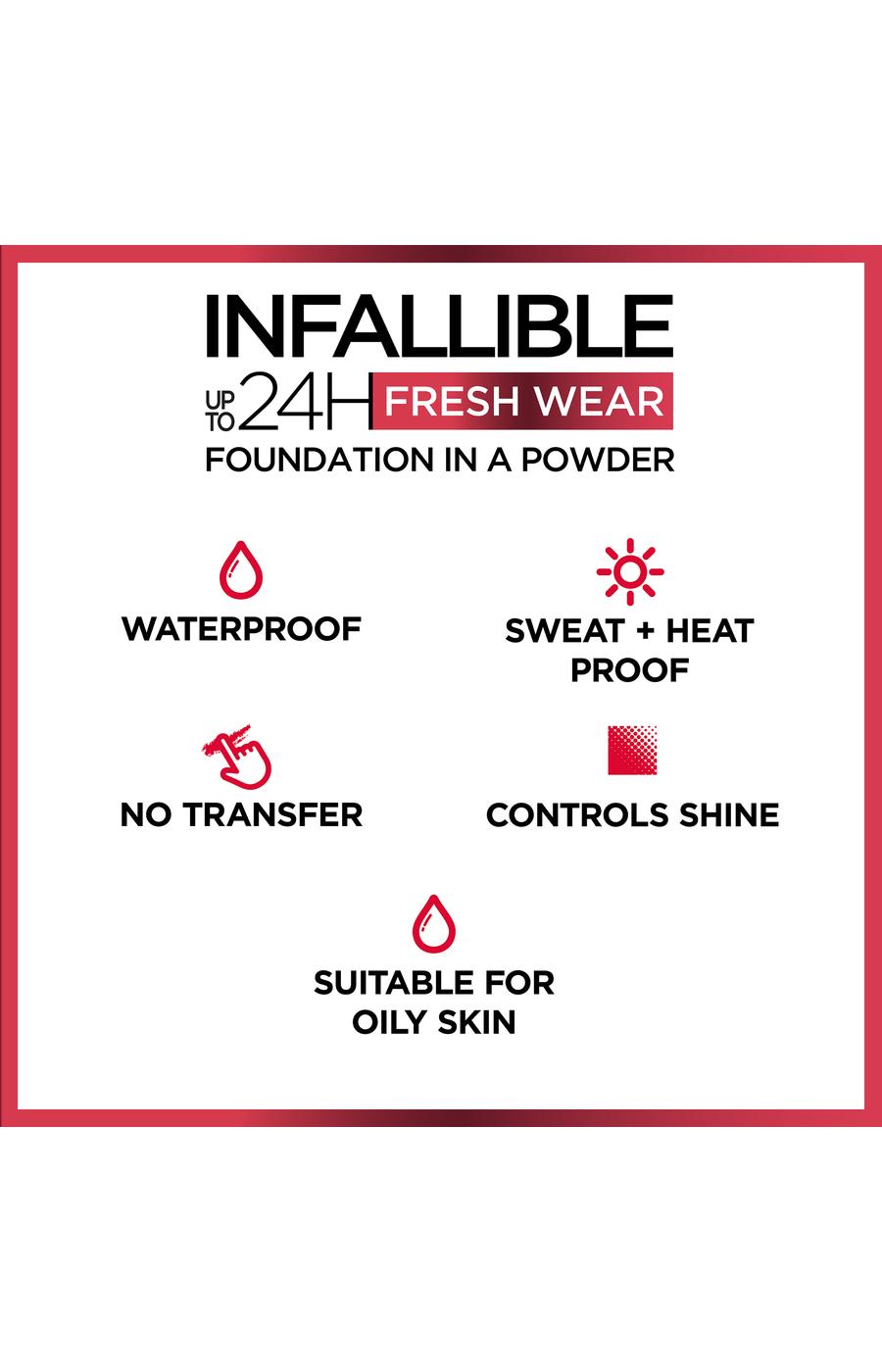 L'Oréal Paris Infallible Up to 24H Fresh Wear Foundation in a Powder Copper; image 3 of 4