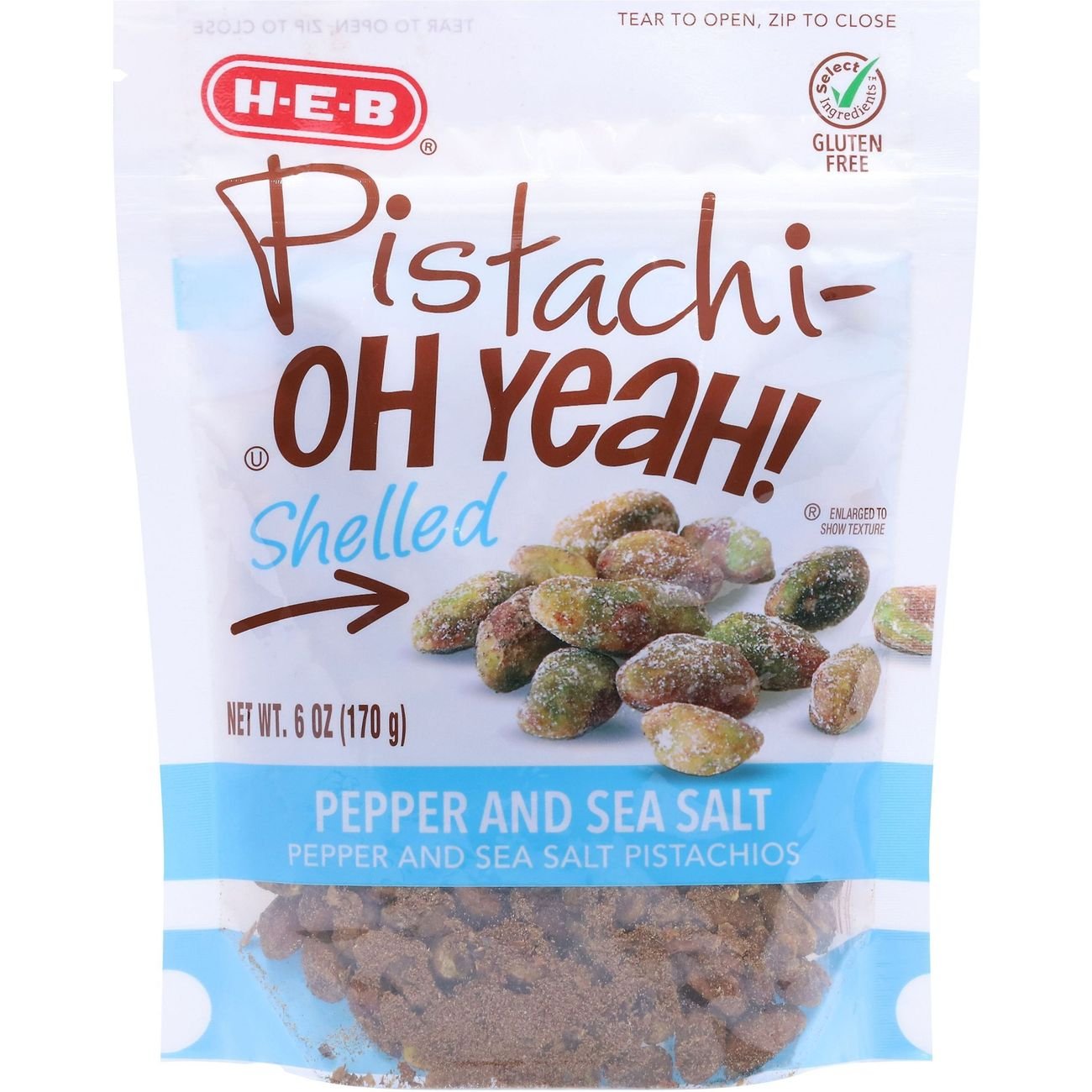 HEB Select Ingredients Pepper & Sea Salt Shelled Pistachios Shop