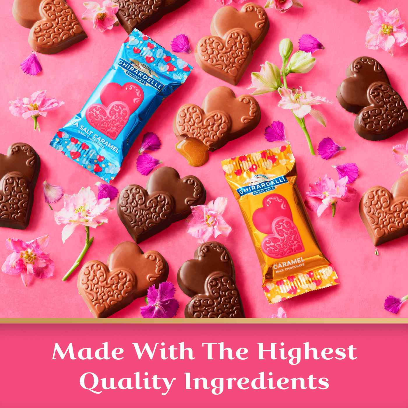 Ghirardelli Chocolate Caramel Collection Hearts Valentine's Gift Box, 16 pc; image 3 of 6