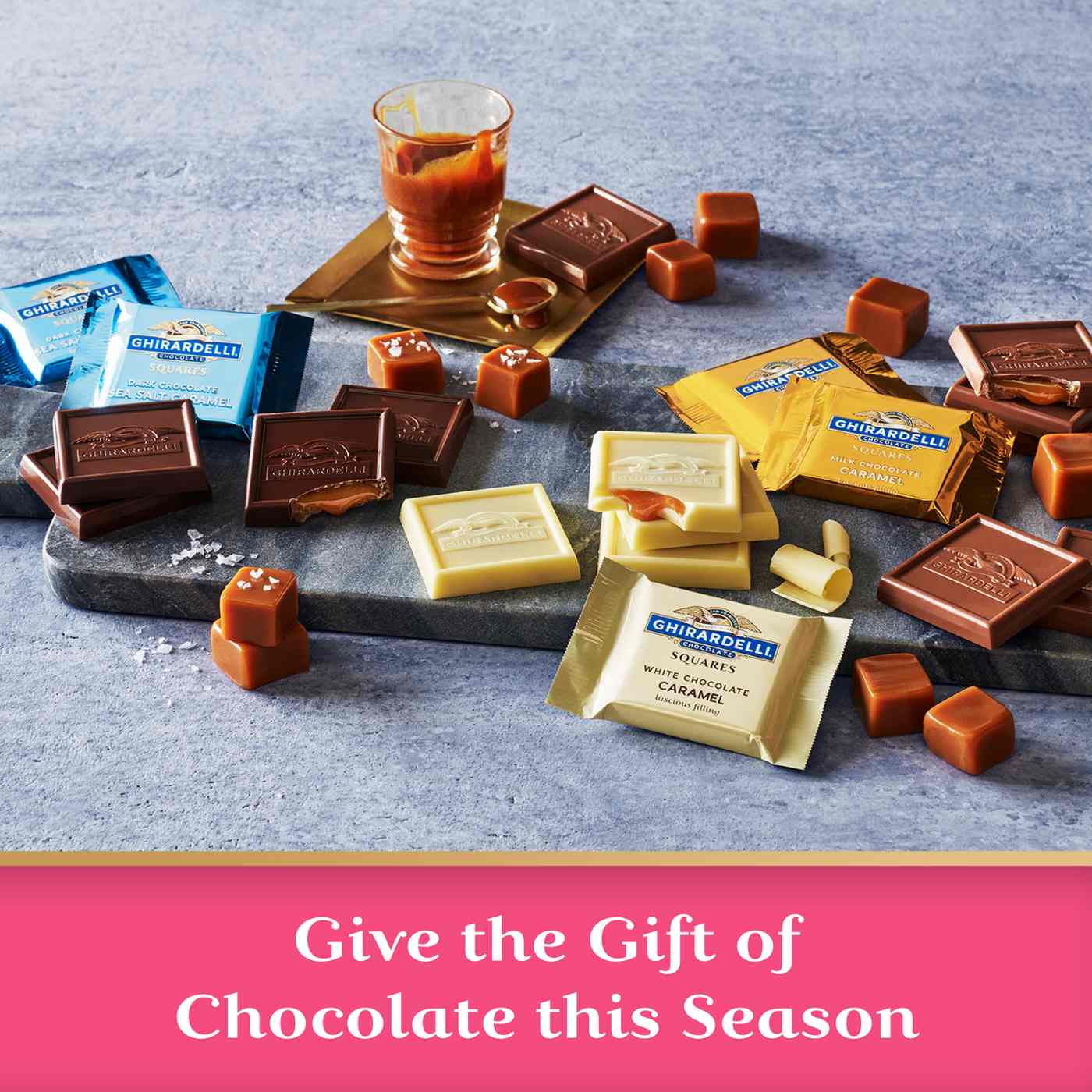 Ghirardelli Caramel Chocolate Assortment Squares Valentine's Candy; image 2 of 7