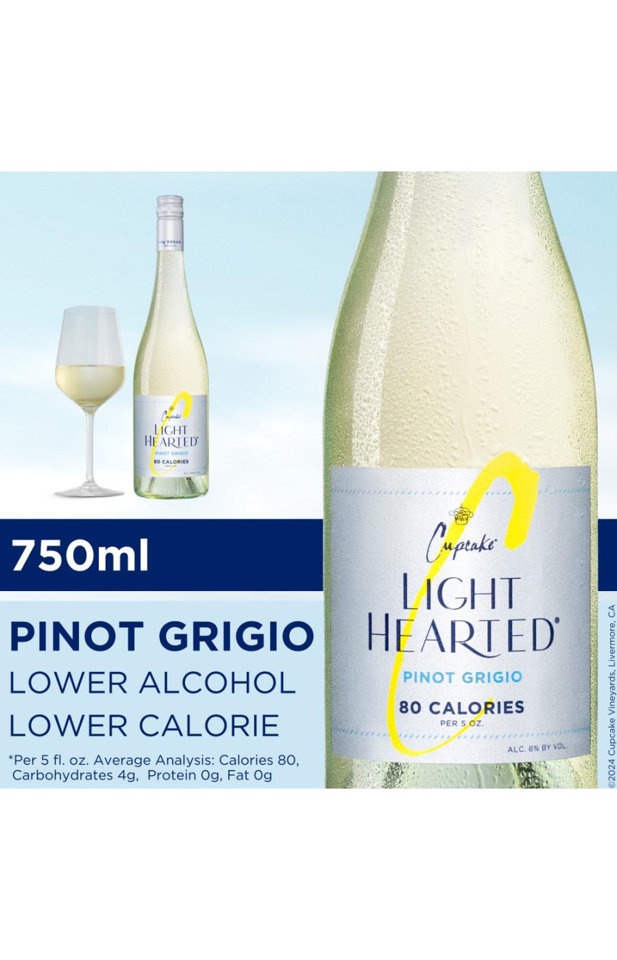 Cupcake Vineyards Lighthearted Pinot Grigio California White Wine; image 6 of 7