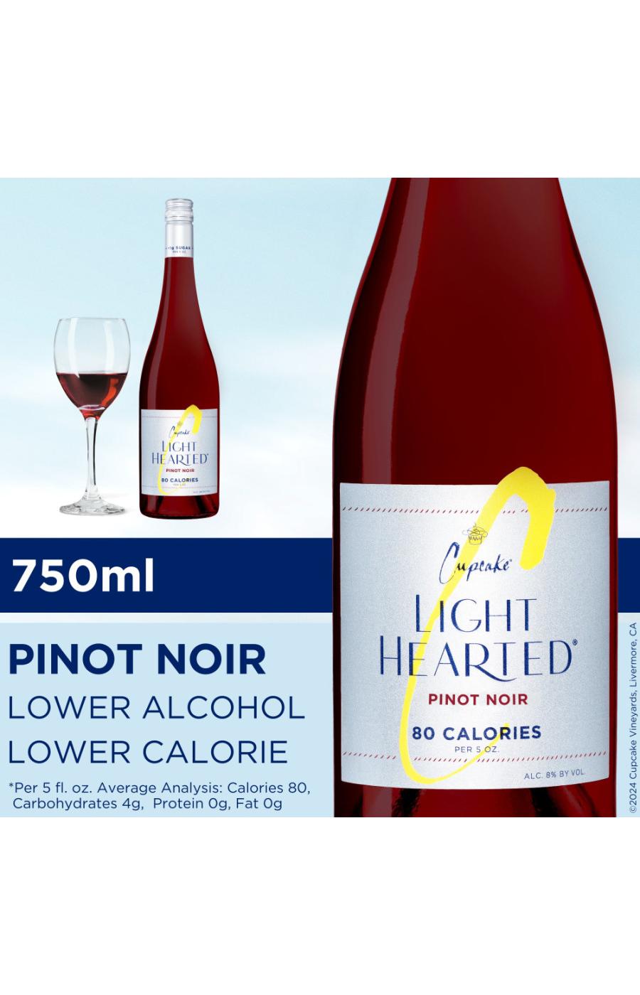 Cupcake Vineyards Lighthearted Pinot Noir California Red Wine; image 4 of 8