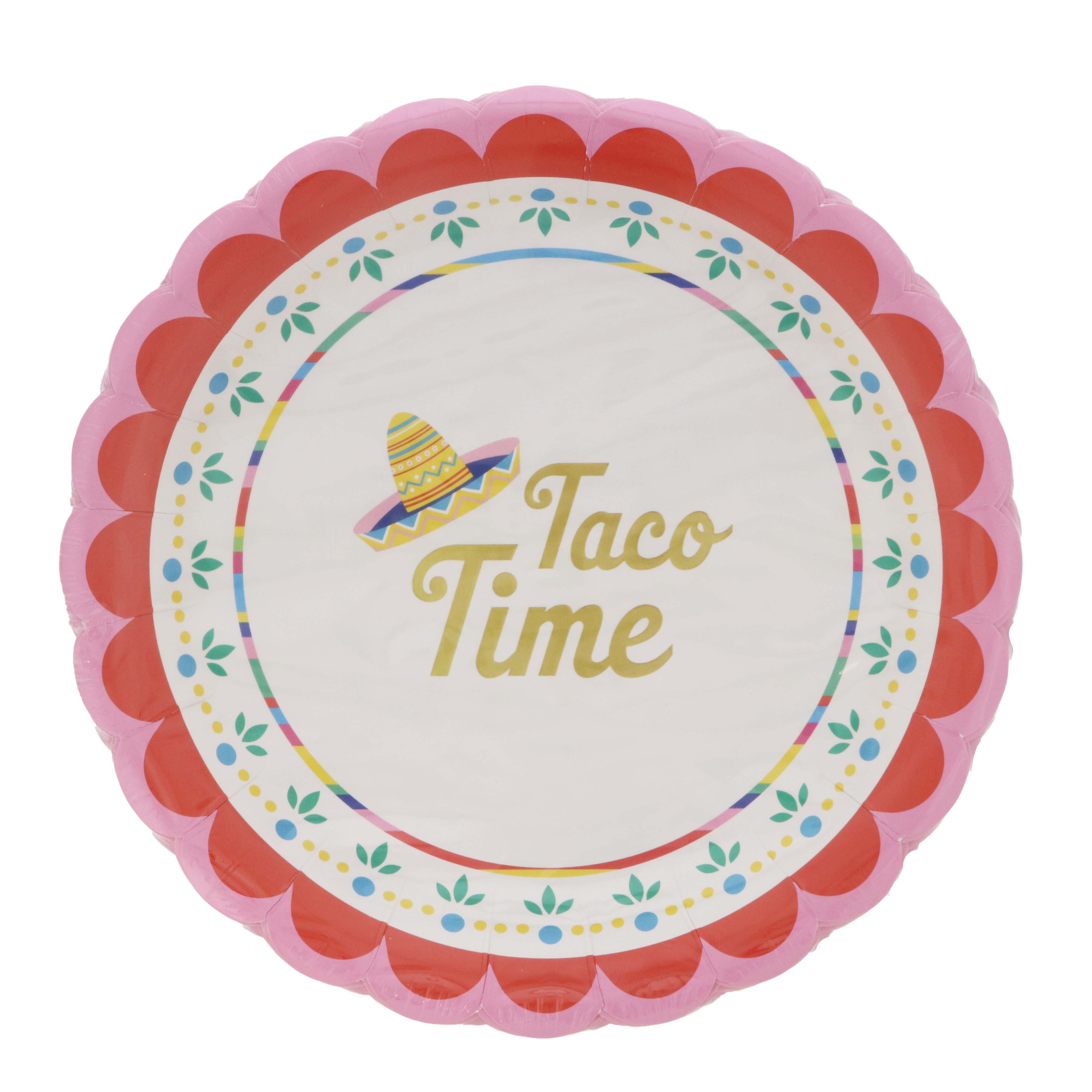 Destination Holiday Taco Party Taco Time Paper Plates Shop Disposable Kitchenware at HEB