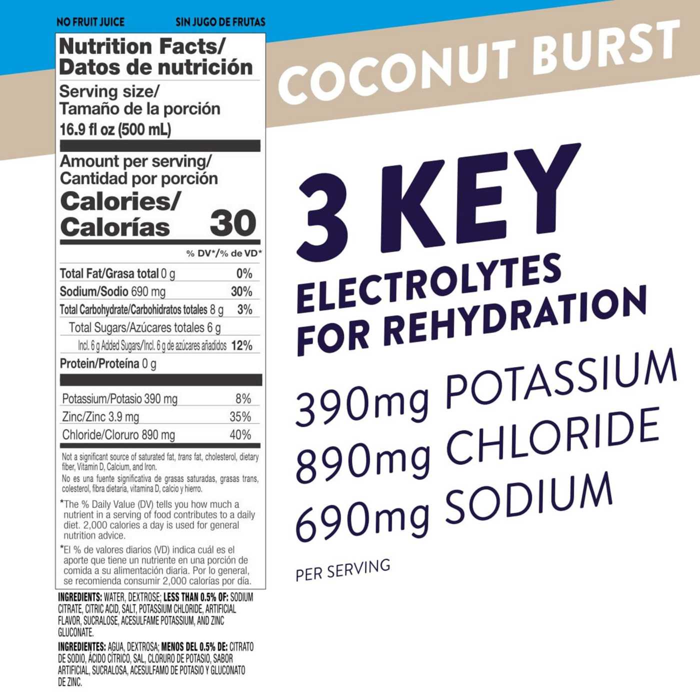 Pedialyte Electrolyte Solution Coconut Ready-to-Drink Bottle; image 2 of 5