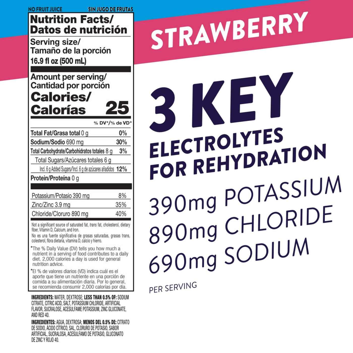 Pedialyte Electrolyte Solution Strawberry Ready-to-Drink Bottle; image 2 of 5