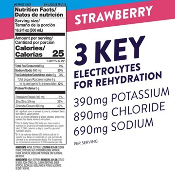 Pedialyte Electrolyte Solution Strawberry Ready-to-Drink Bottle
