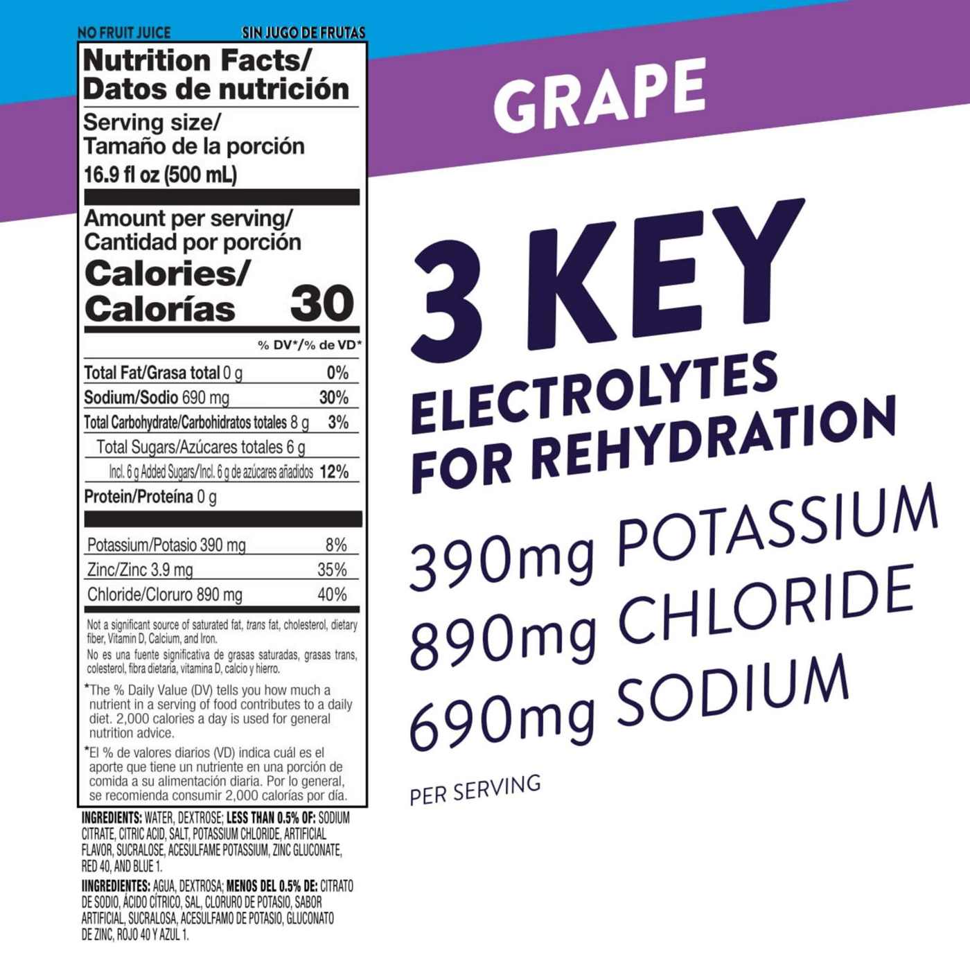 Pedialyte Pedialyte Electrolyte Solution Ready-to-Drink Grape Bottle; image 2 of 5