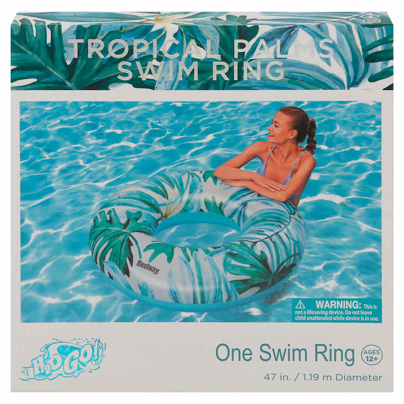H2O Go! Tropical Palms Swim Ring; image 1 of 3