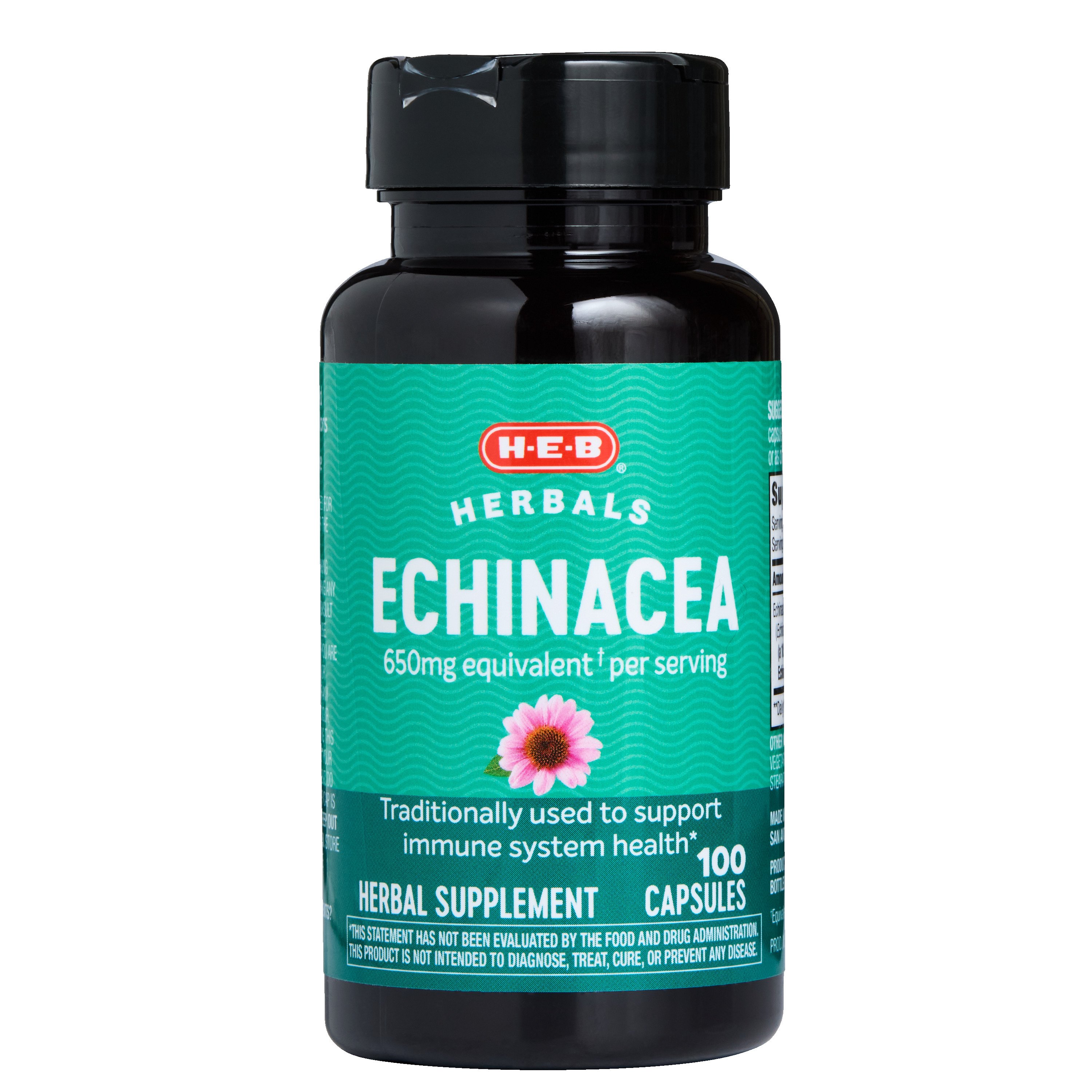 H-E-B Herbals Echinacea Capsules - 650 mg, 100 ct