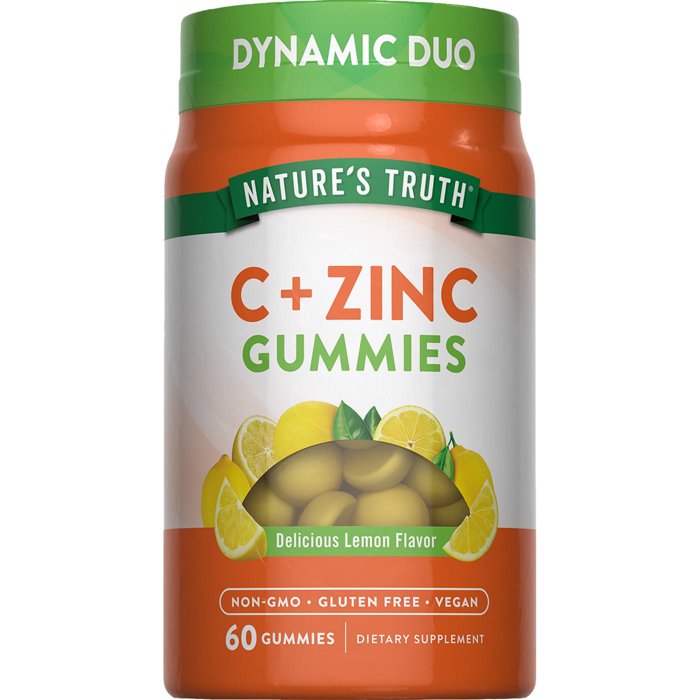 Nature's Truth Vitamin C + Zinc Immune Support Gummies - Lemon; image 1 of 4