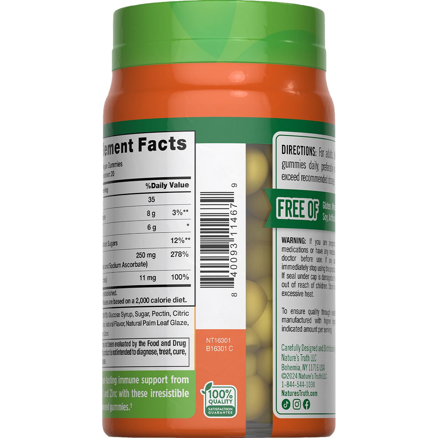 Nature's Truth Vitamin C + Zinc Gummies - Lemon Flavor; image 3 of 3