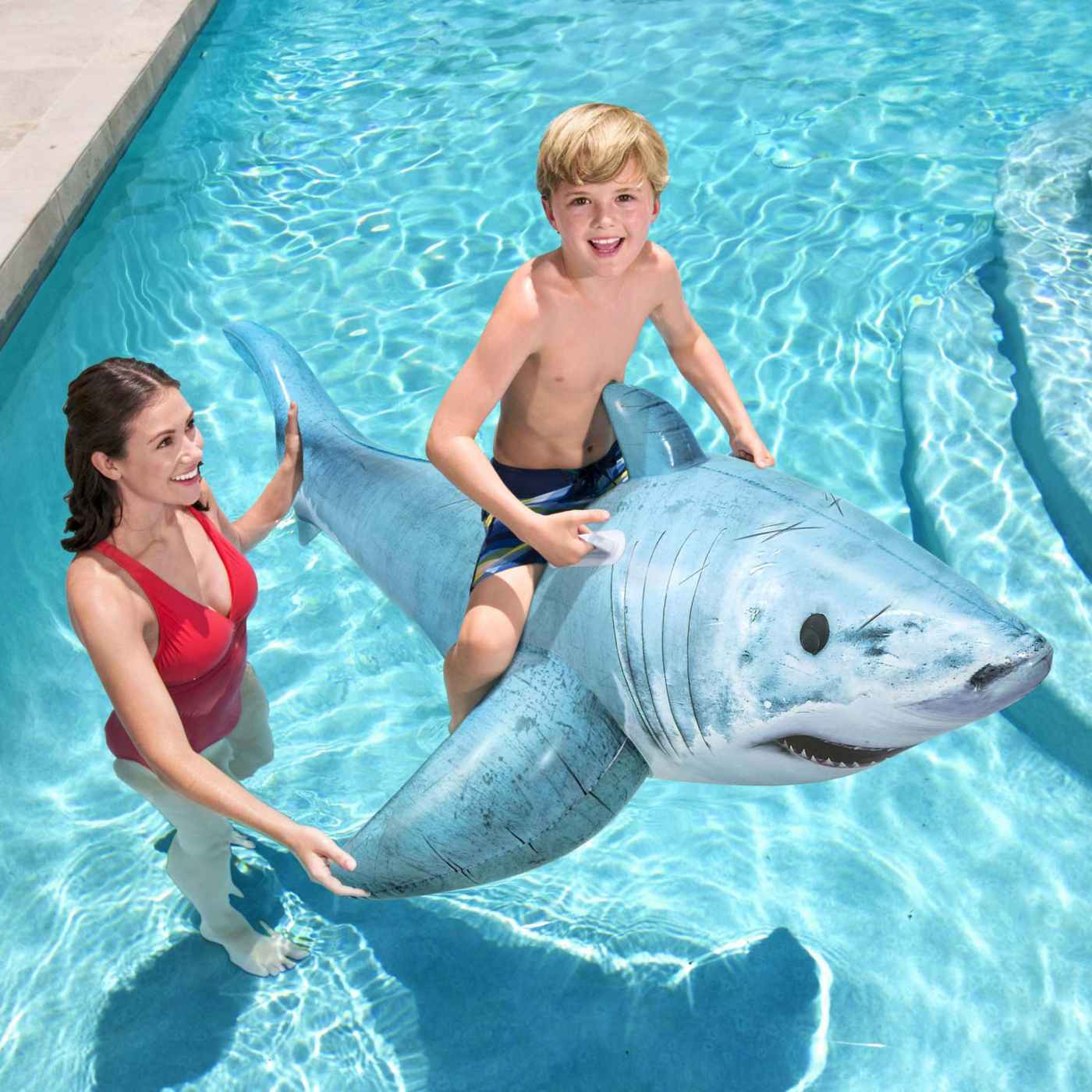 Bestway Realistic Shark Rider Pool Float; image 2 of 4