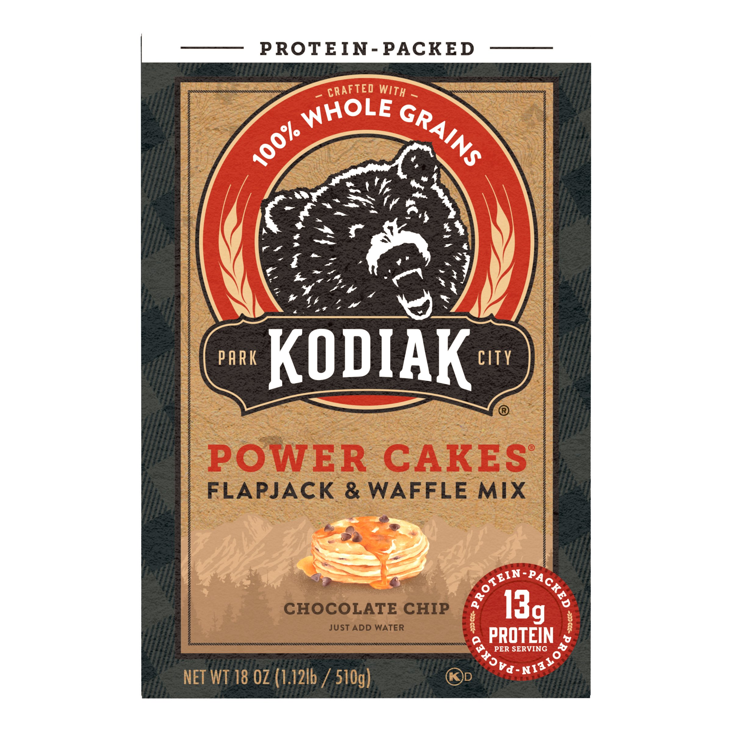 Kodiak Cakes Power Cakes 14g Protein Flapjack & Waffle Mix - Chocolate Chip